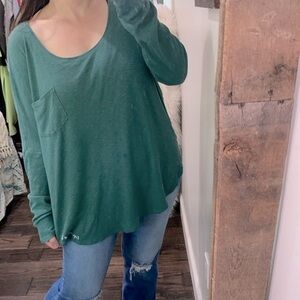 Life is Good relaxed fit knit green shirt size XLarge